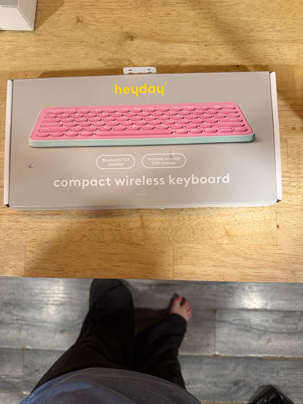 heyday Compact Wireless Keyboard - Pink Keytops with Mint Base